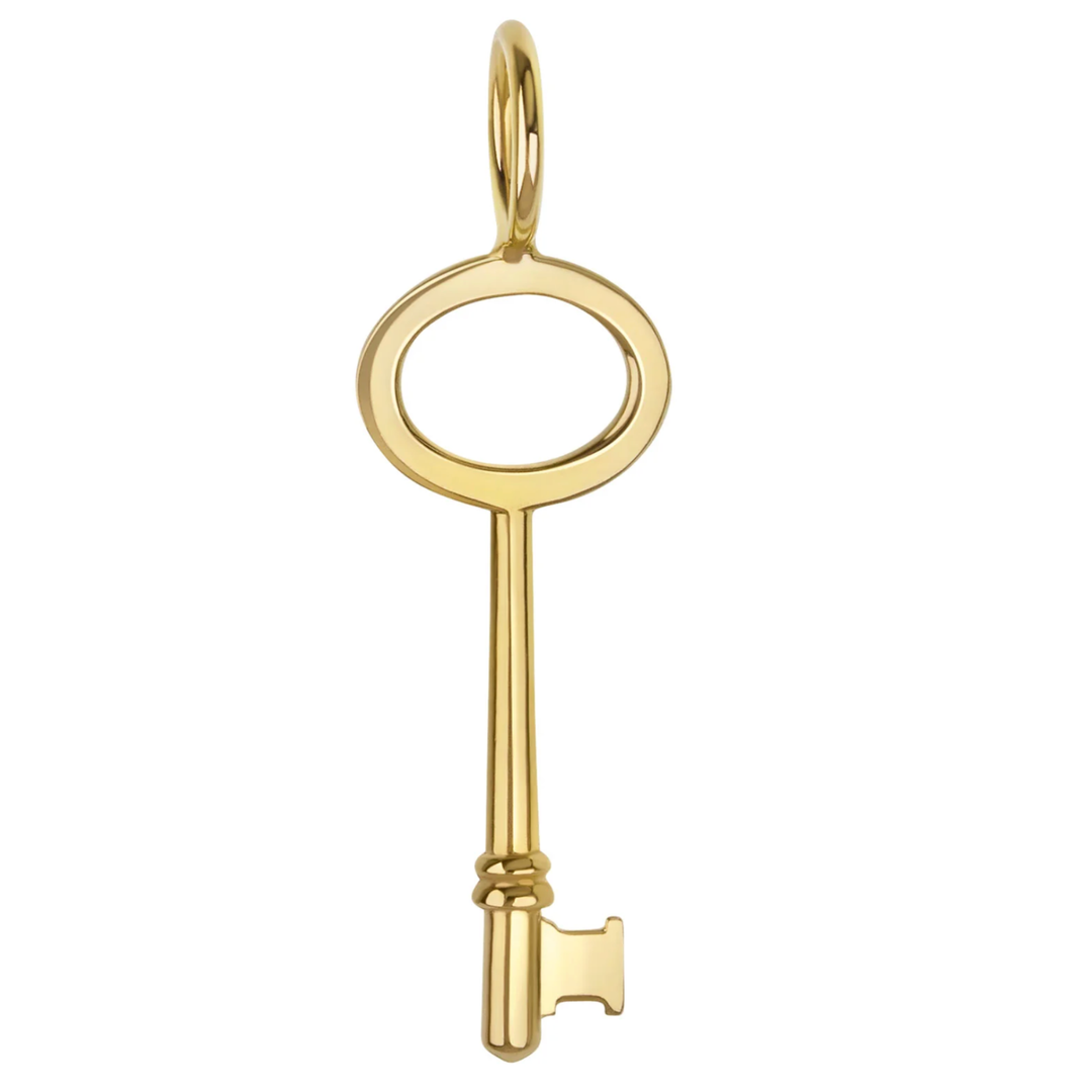 Tiny Key Medium Charm In Yellow Gold