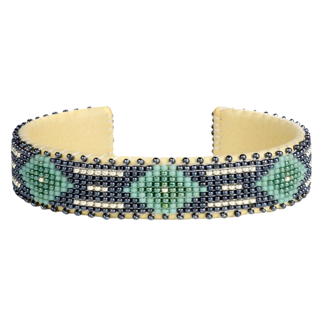 ETKIE Kelly Green Small Glass Bead Bracelet Default Title