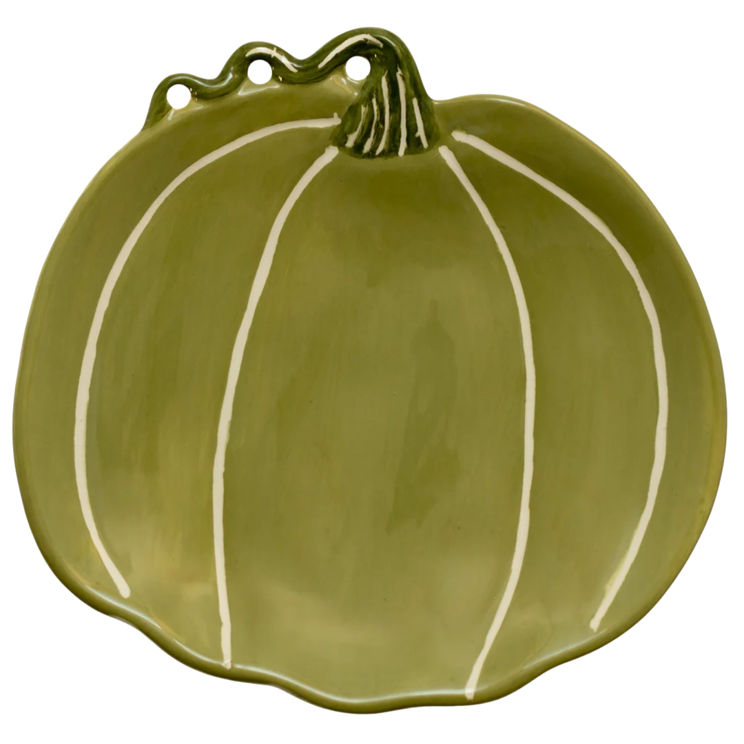 BOSTON INTERNATIONAL Green & White Pumpkin Plate Default Title