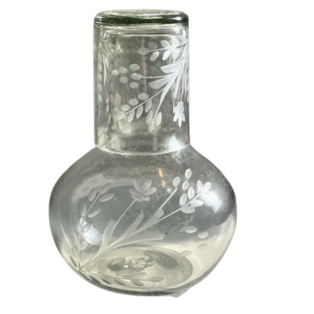 VILLA LUA HOME Handblown Glass Etched Carafe Set Default Title