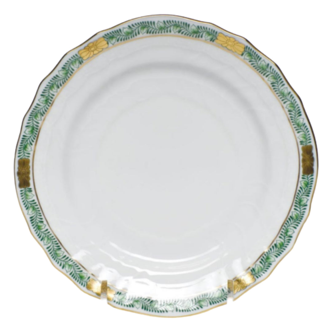 HEREND Chinese Garland Green Bread and Butter Plate