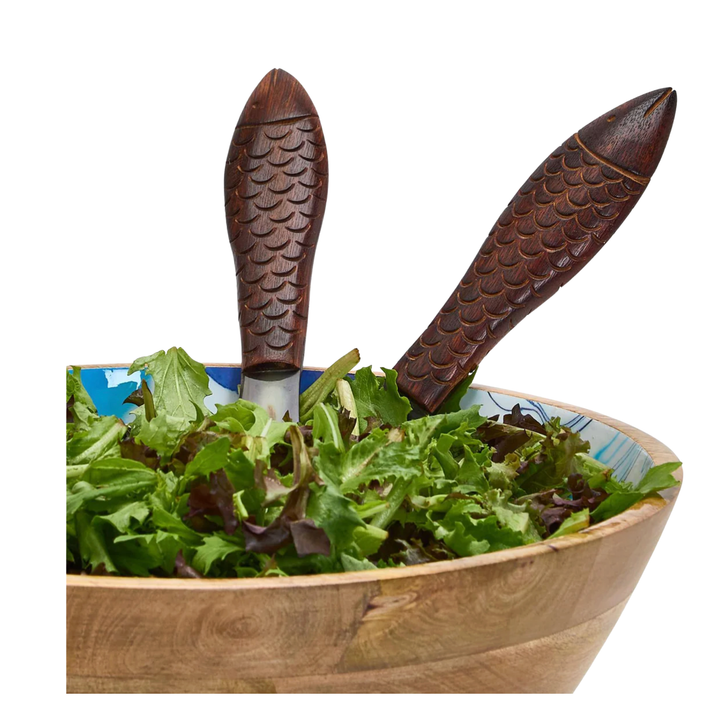TWO'S COMPANY Fish Salad Servers Set Of 2