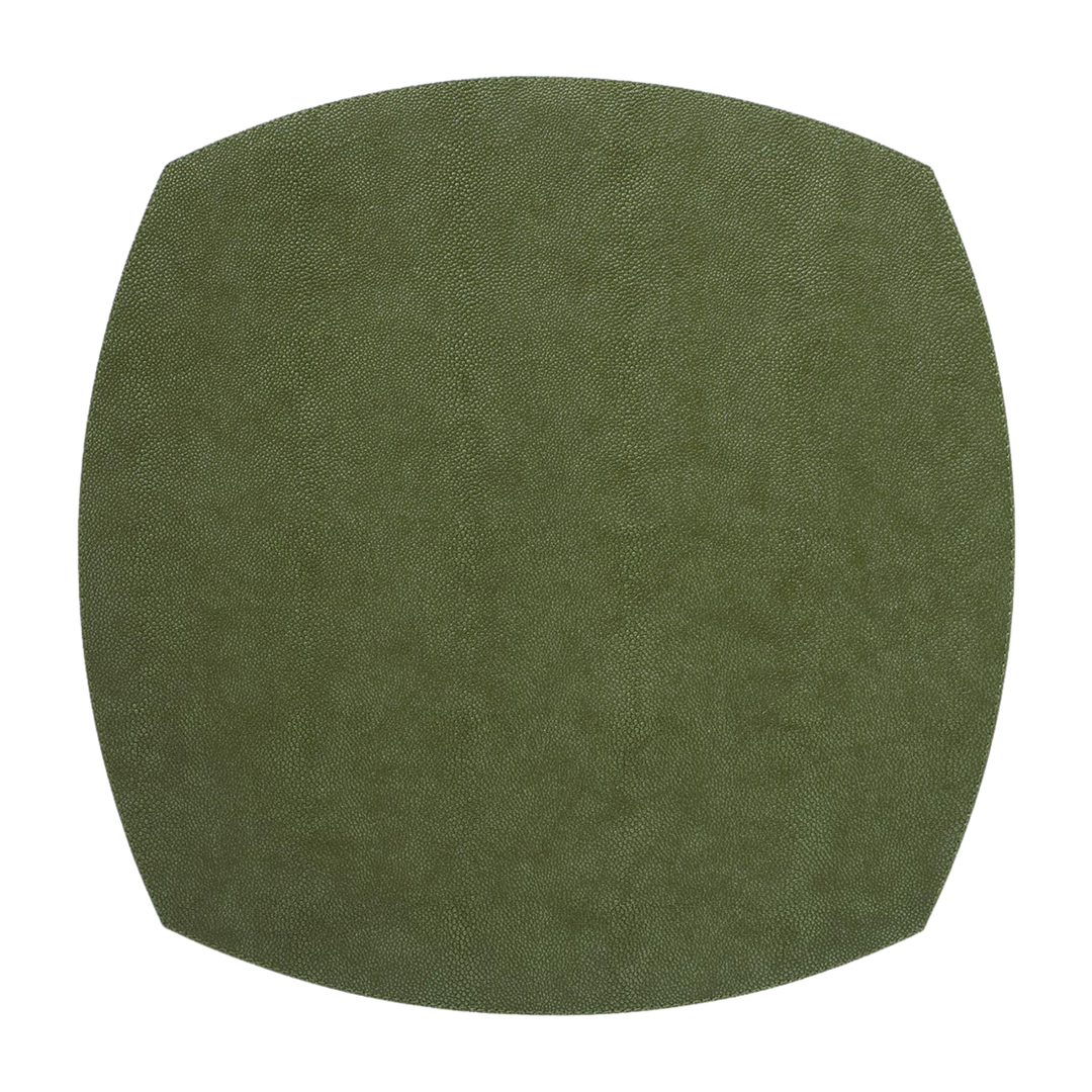 BODRUM Hunter Green Elliptical Square Placemat Default Title