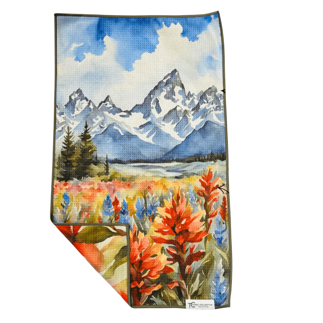 TOWEL COLLECTIVE Painted Tetons Reversible Hand Towel Default Title