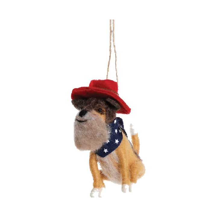180 DEGREES Wool Western Dog Ornament