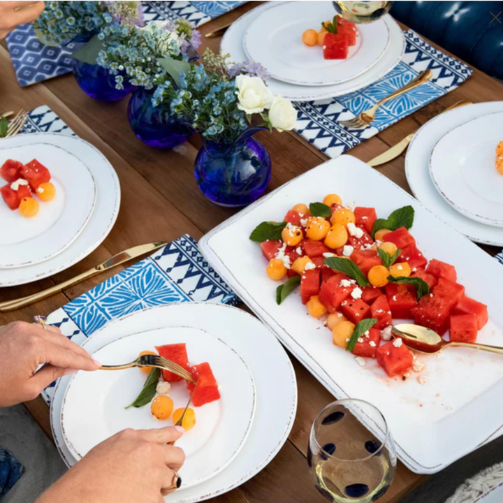 VIETRI Melamine Lastra White Rectangular Platter