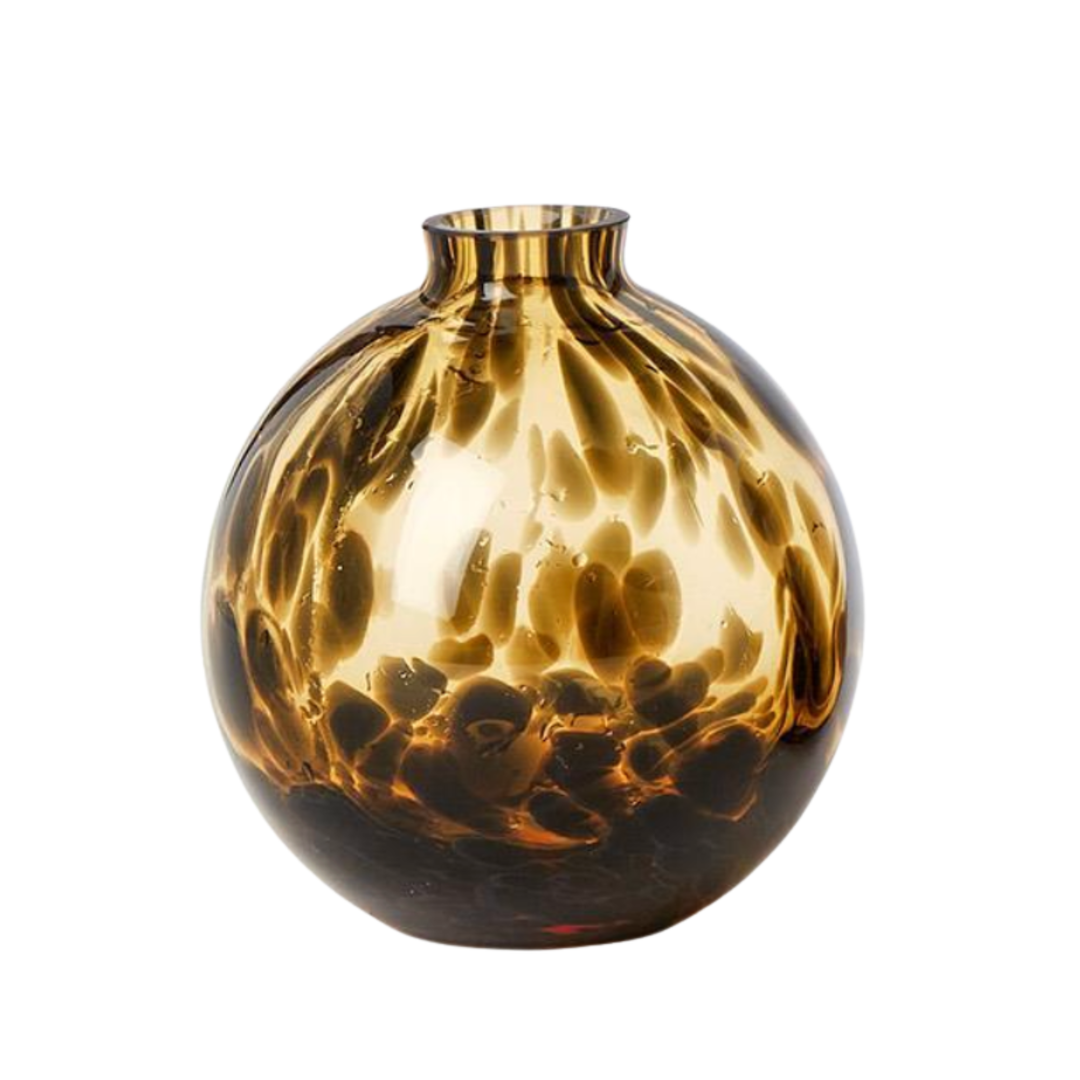 TWO'S COMPANY Tortise Print Round Vase Default Title