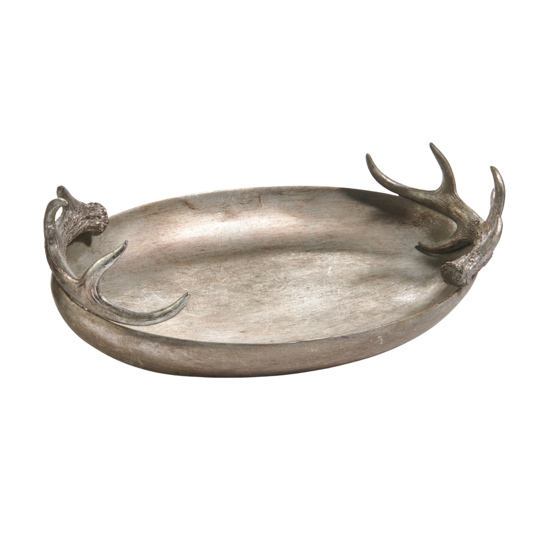 RAZ IMPORTS Decorative Bowl With Antler Handles Default Title