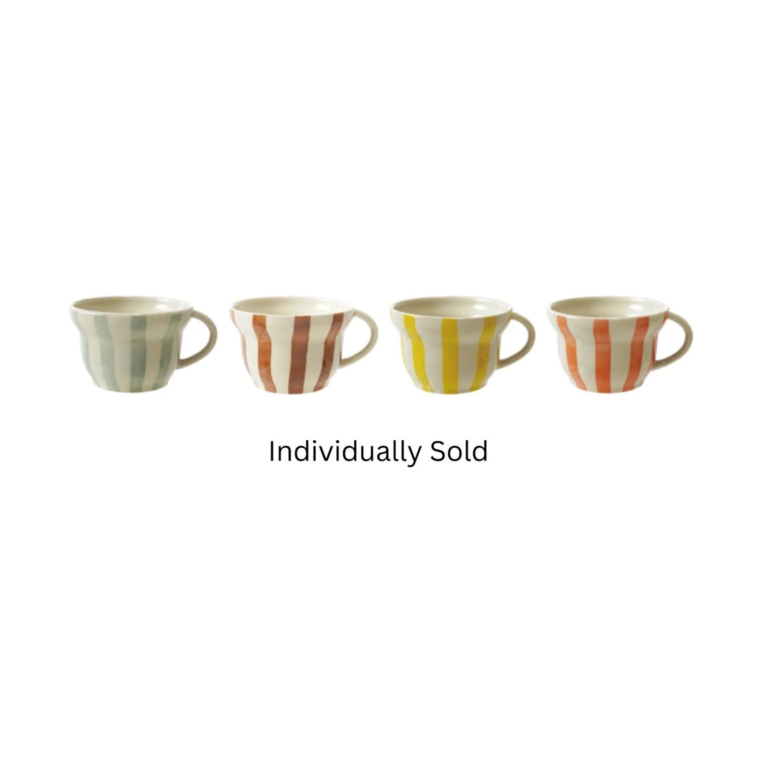 CREATIVE CO-OP Striped Mug (Sold Individually)