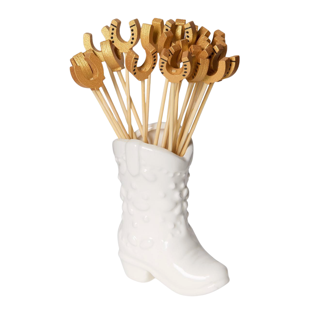 TWO'S COMPANY Western Cowboy Boot And Hoseshoe Picks Default Title