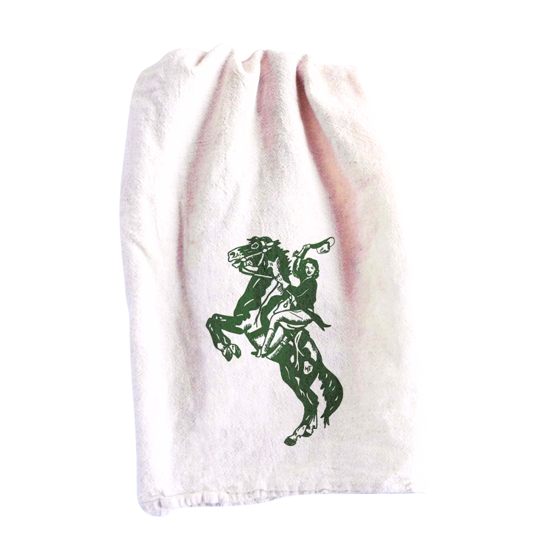 INTRIGUE INK Bucking Gal Mt Tea Towel