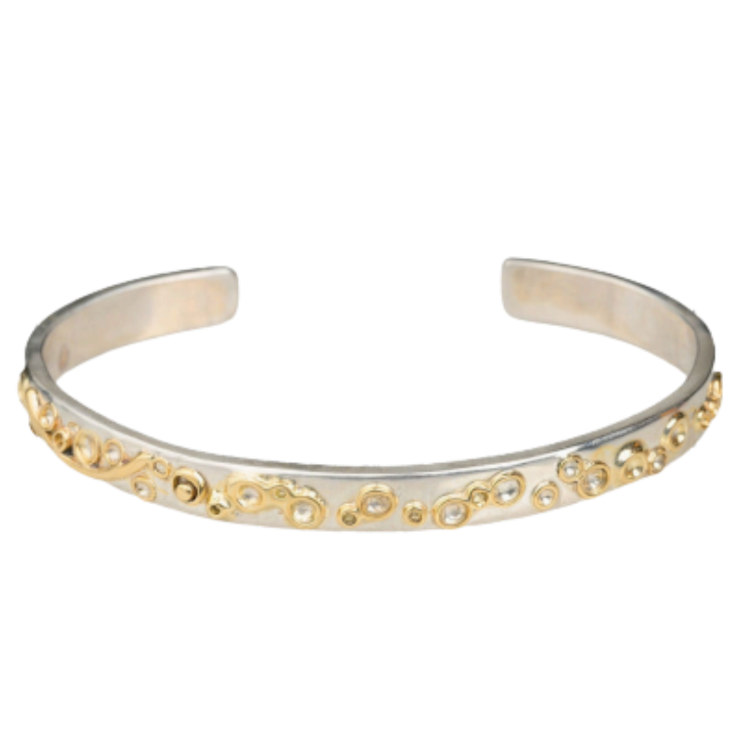 ARI O Bubble Cuff Bracelet In Gold And Sterling Silver Default Title