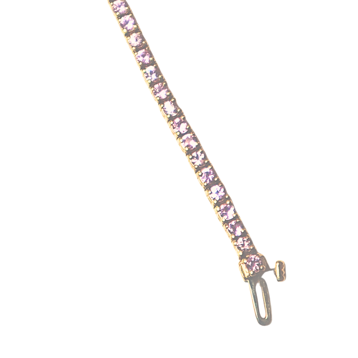 KELLY FLETCHER Pink Sapphire 14K Yellow Gold Tennis Bracelet