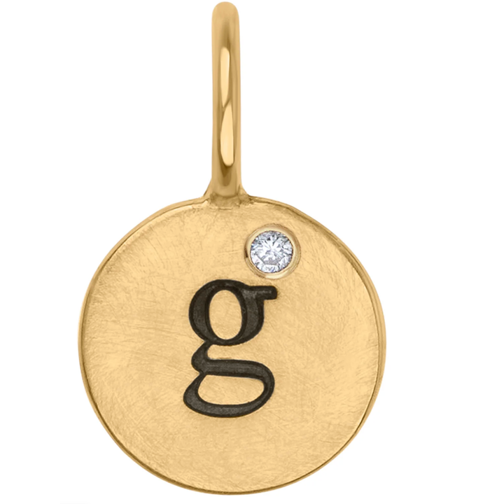 HEATHER B. MOORE 14K Yellow Gold Diamond Intials Charm