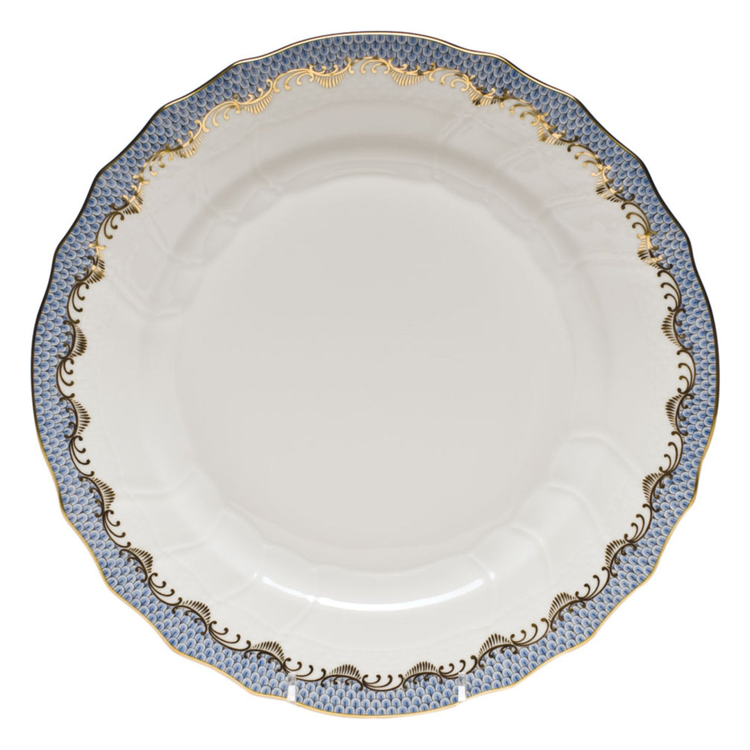 HEREND Fish Scale Light Blue Dinner Plate