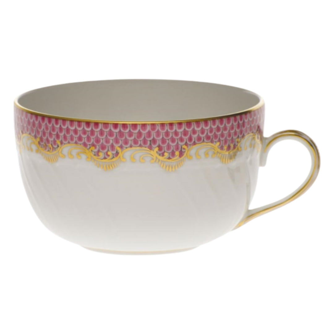 HEREND Fish Scale Pink Canton Tea Cup