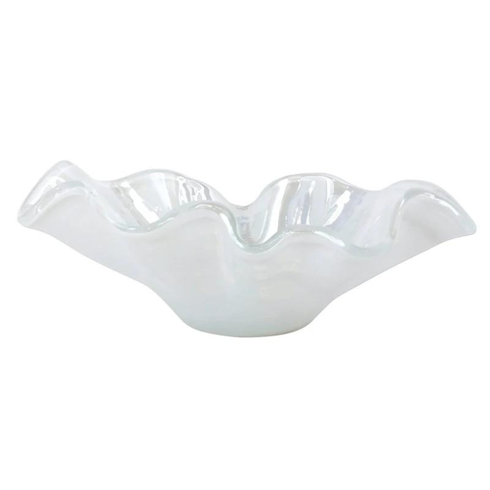 VIETRI Onda Glass Large White Bowl Default Title