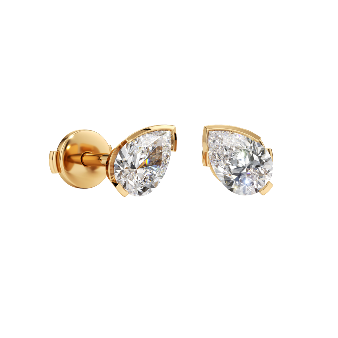 UNSAID Meta 18K Yellow Gold Diamond Pear Stud Earrings Default Title