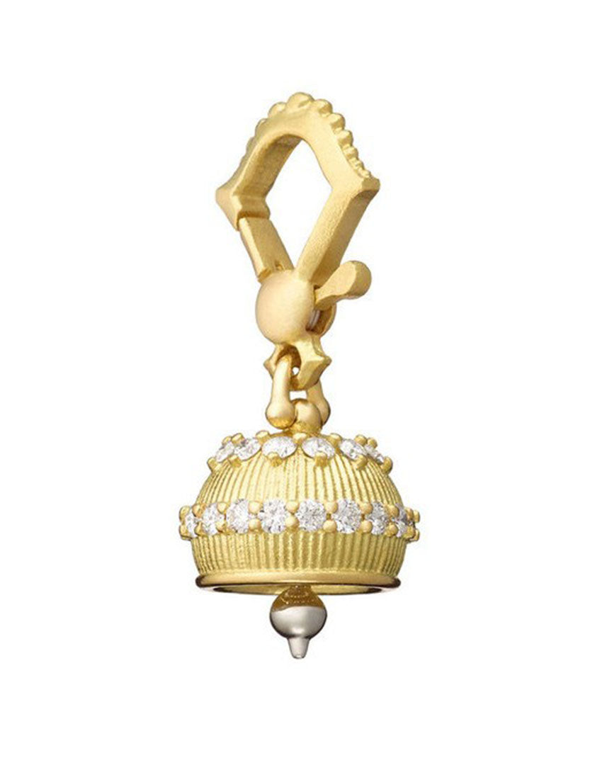 Yellow Gold Meditation Bell With Diamonds