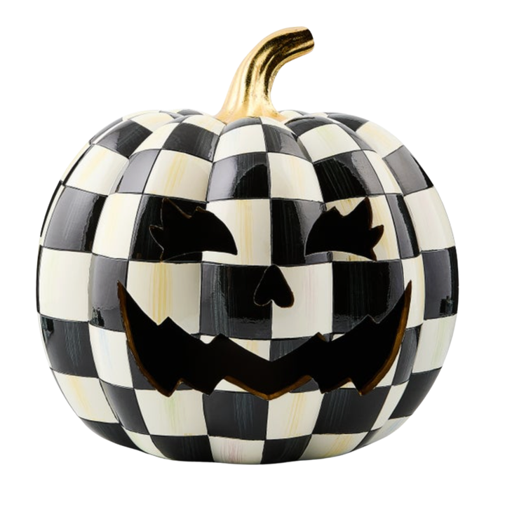 MACKENZIE CHILDS Courtly Check Illuminated Jack O'Lanter