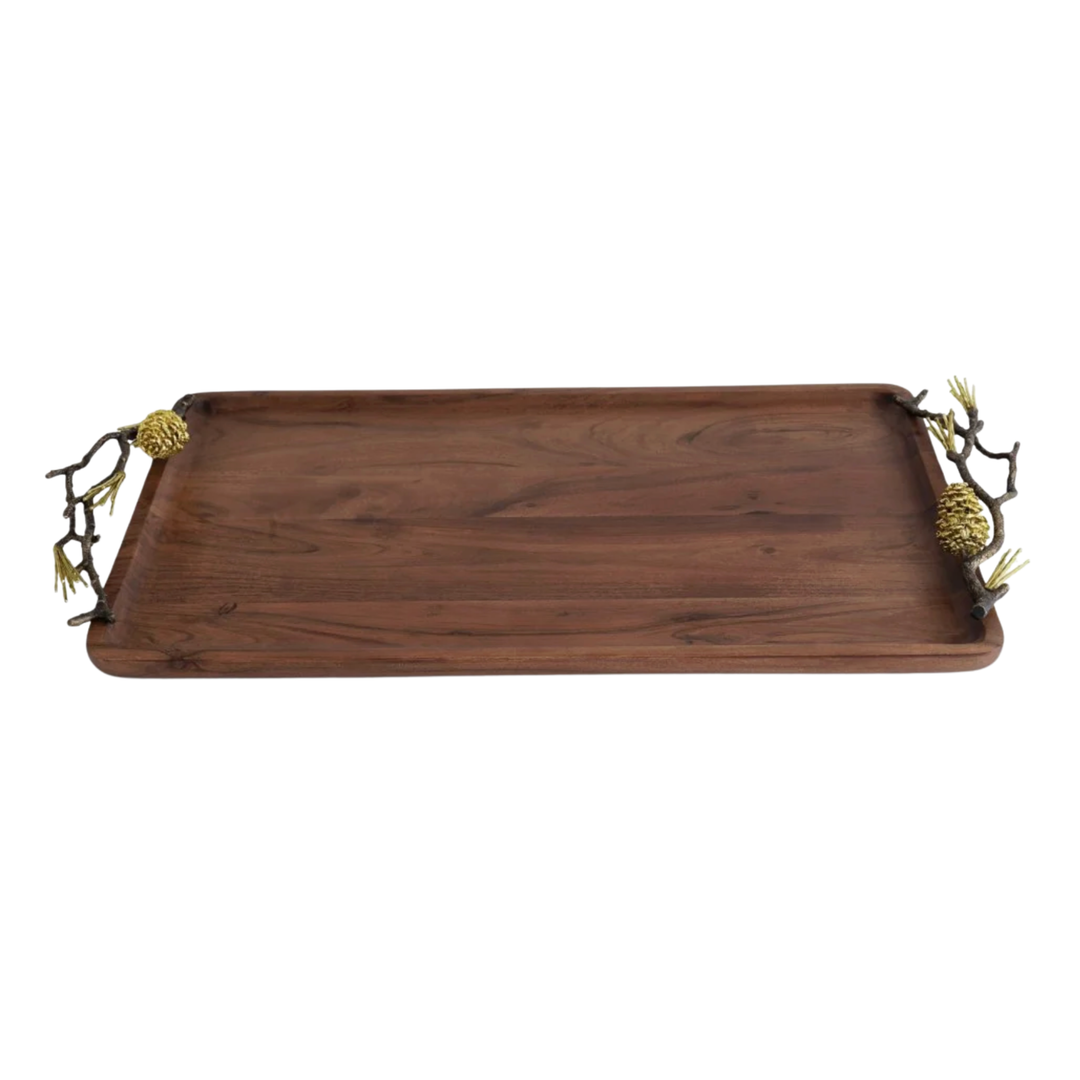 MICHAEL ARAM Pine Cone Medium Wood Tray Default Title