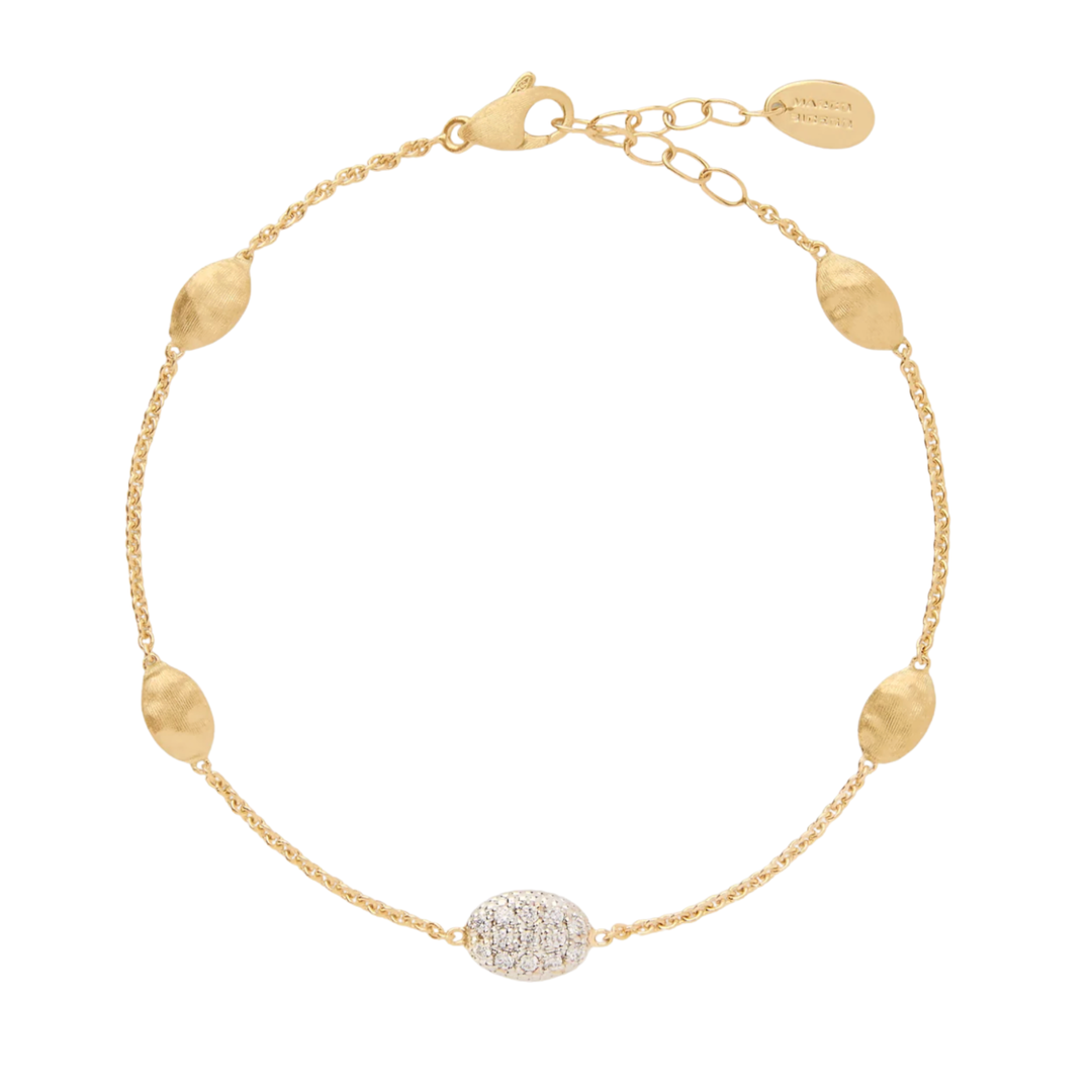 MARCO BICEGO Siviglia 18K Yellow Gold Small Bean Bracelet with Diamond Accent Default Title