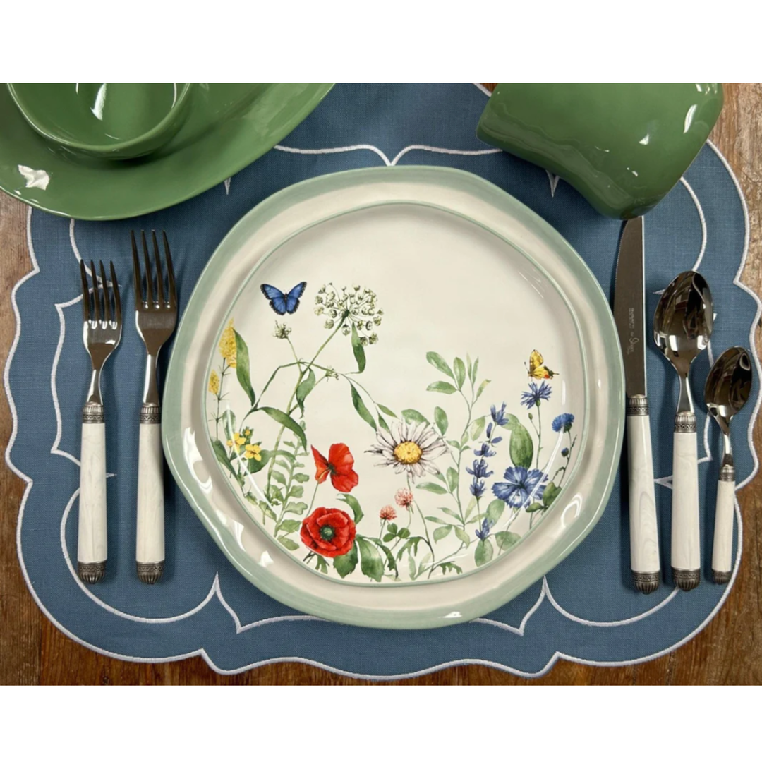 SKYROS Small Fern Green Madeira Meadow Oval Platter