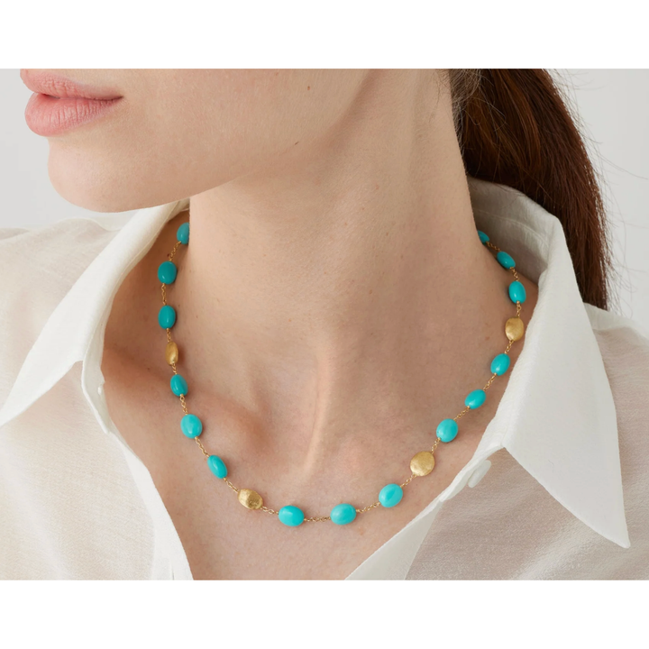 MARCO BICEGO Siviglia 18K Yellow Gold Short Necklace With Turquoise