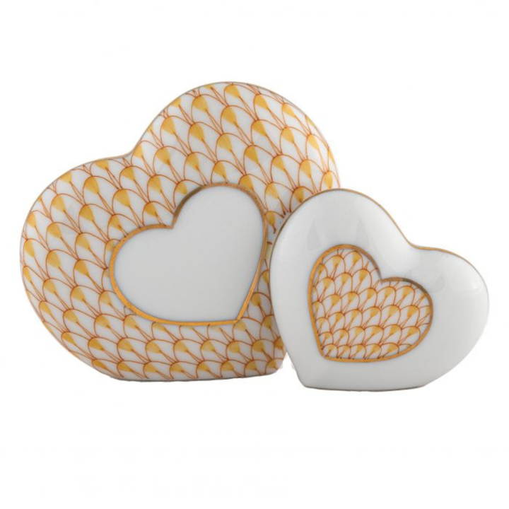 HEREND Two Of Hearts BUTTERSCOTCH