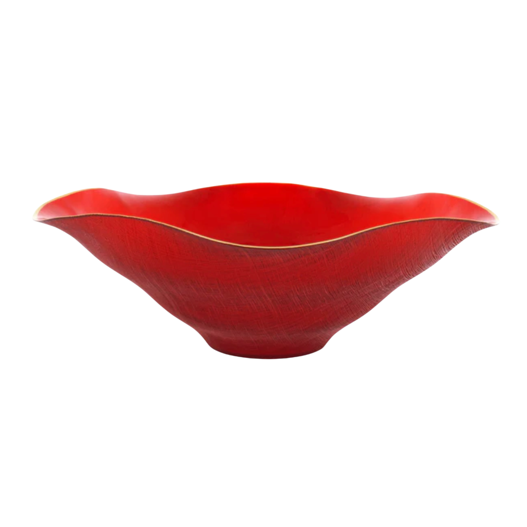 VIETRI Holiday Red Glass Centerpiece Default Title