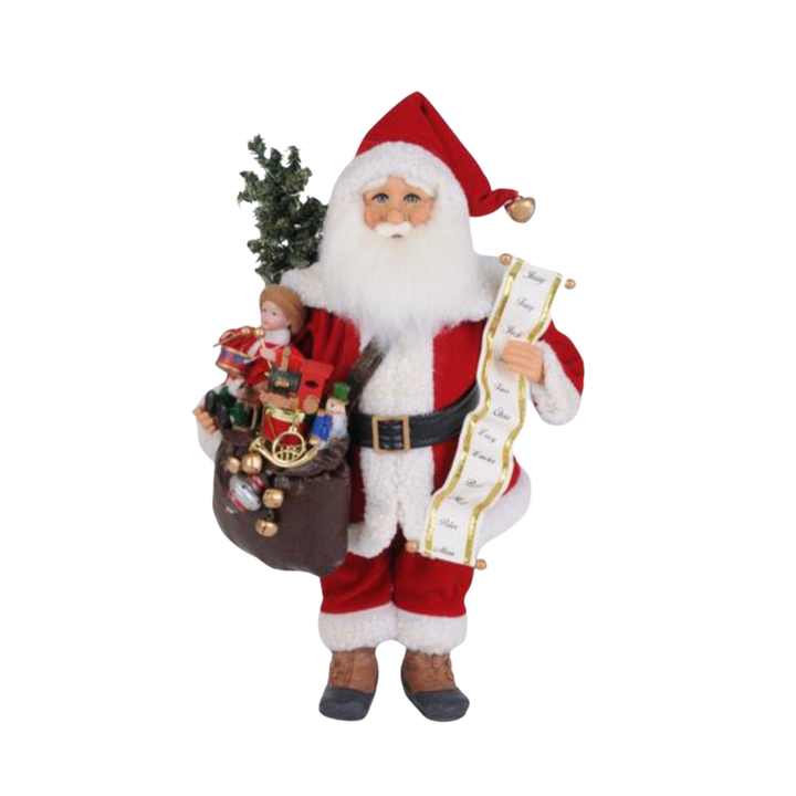 KAREN DIDION Vintage Lighted Santa With Toy Bag Default Title