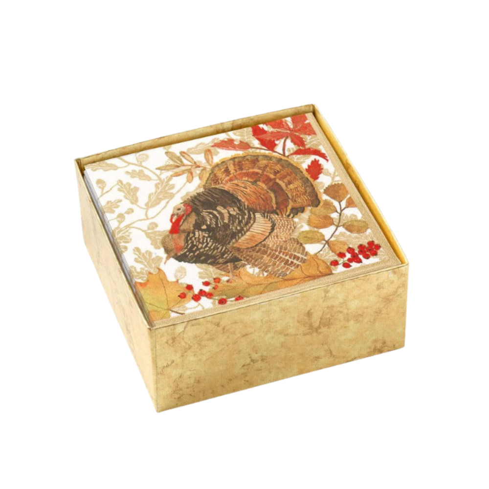 Belle Shops WOODLAND TURKEY COCKTAIL NAPKIN Default Title