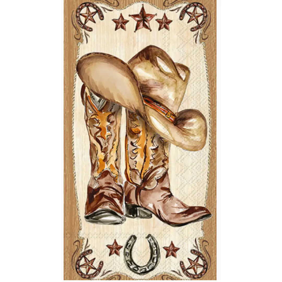 BOSTON INTERNATIONAL Western Leather Cowboy Books Paper Guest Towels Default Title