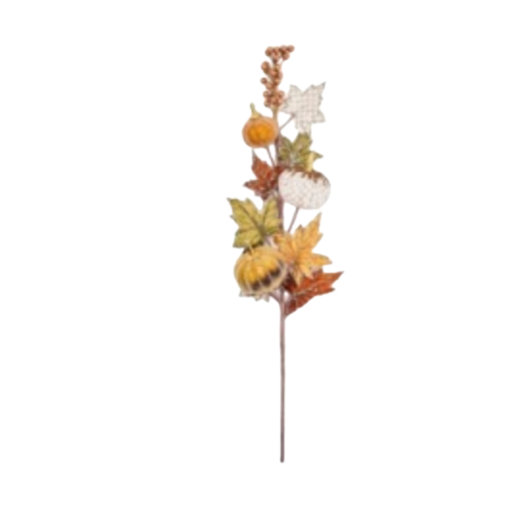 MACKENZIE CHILDS Mocha Check Pumkin Floral Spray Default Title