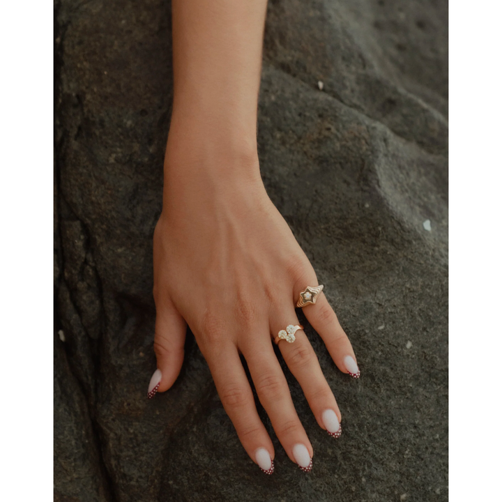 MELUZZA 18K Yellow Gold Vanilla Ice Cream Diamond Ring