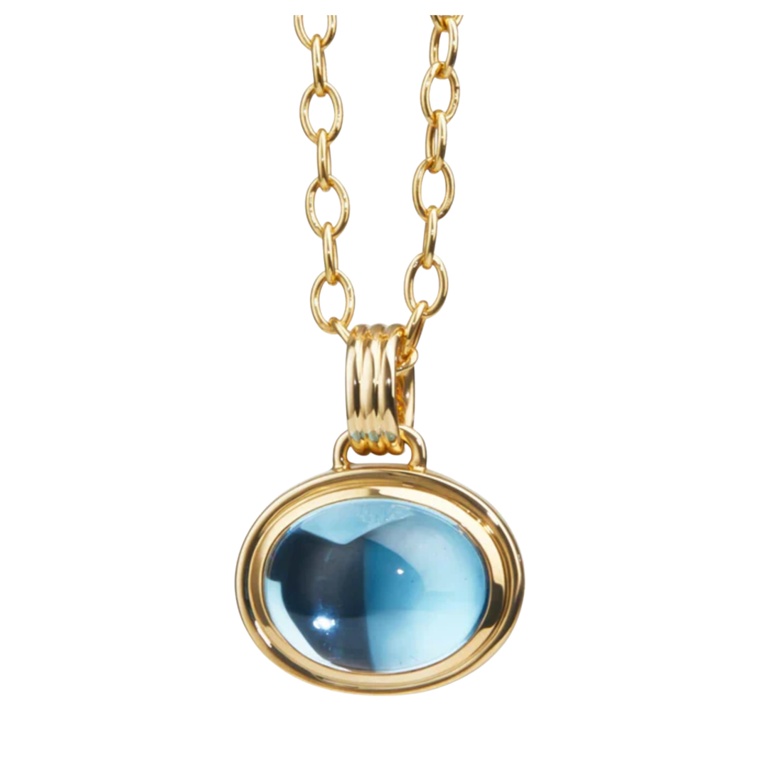 SYNA Candy Gem Necklace18K Yellow Gold with Blue Topaz Default Title