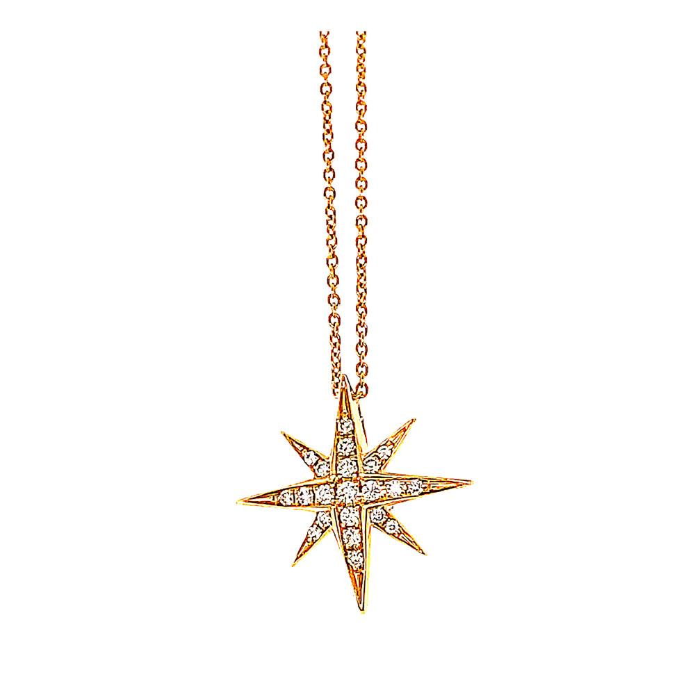 LISA NIK NORTHSTAR NECKLACE 18K YG .10CT Default Title