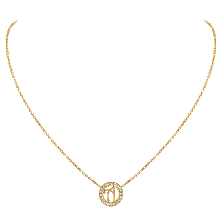 GUMUCHIAN 18K YELLOW GOLD DISC PENDANT WITH INITIAL "A" Default Title