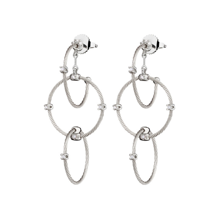 PAUL MORELLI 18K WHITE GOLD TRIPLE UNITY RAIN CHAIN EARRINGS WITH DIAMONDS Default Title