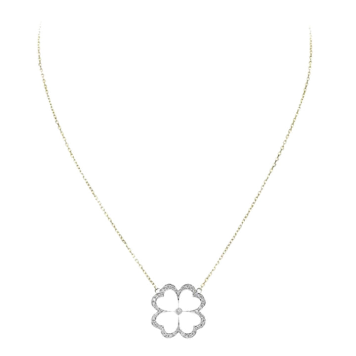 GUMUCHIAN 18K YELLOW AND WHITE GOLD KELLY PENDANT NECKLACE WITH PAVE DIAMOND Default Title