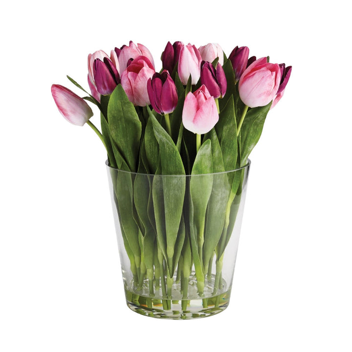 NAPA HOME & GARDEN DUTCH TULIP ARRANGEMENT IN VASE 15" PINK Default Title