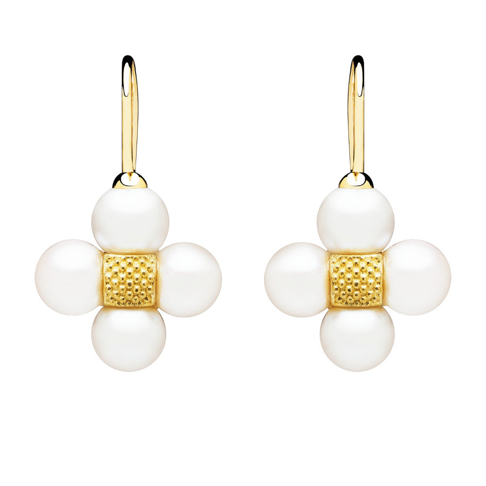 PAUL MORELLI 18K YELLOW GOLD SEQUENCE WHITE PEARL EARRING ON A WIRE Default Title