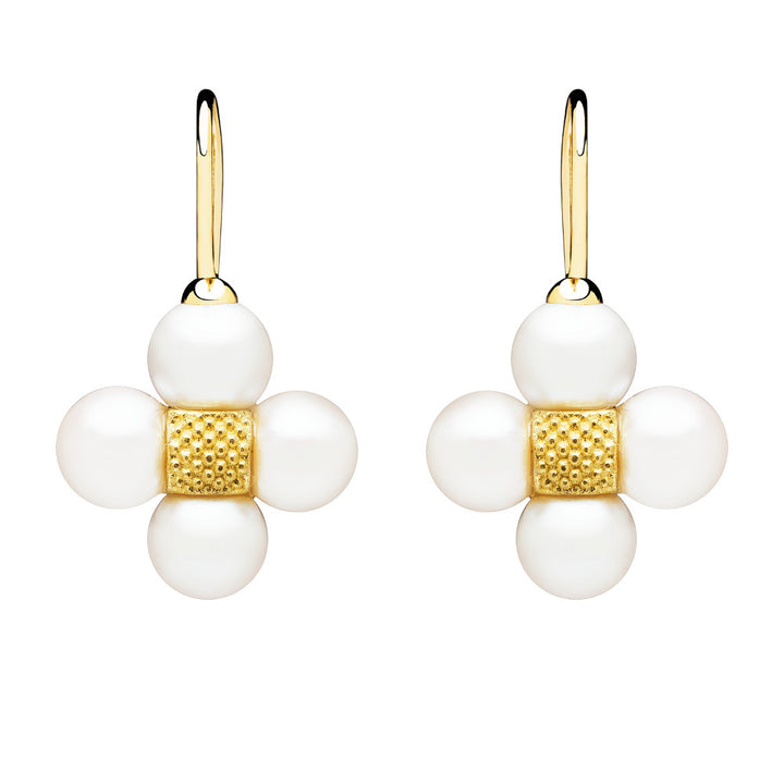 PAUL MORELLI 18K YELLOW GOLD SEQUENCE WHITE PEARL EARRING ON A WIRE Default Title