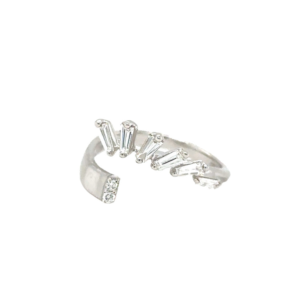 LISA NIK 18K WHITE GOLD BYPASS RING Default Title