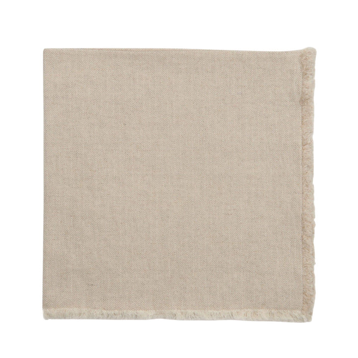 DEBORAH RHODES FRINGE NAPKIN 21" HERRINGBONE FLAX Default Title