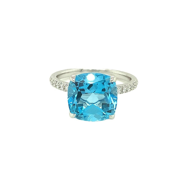 LISA NIK 18K WHITE GOLD DIAMOND CUSHION RING Default Title