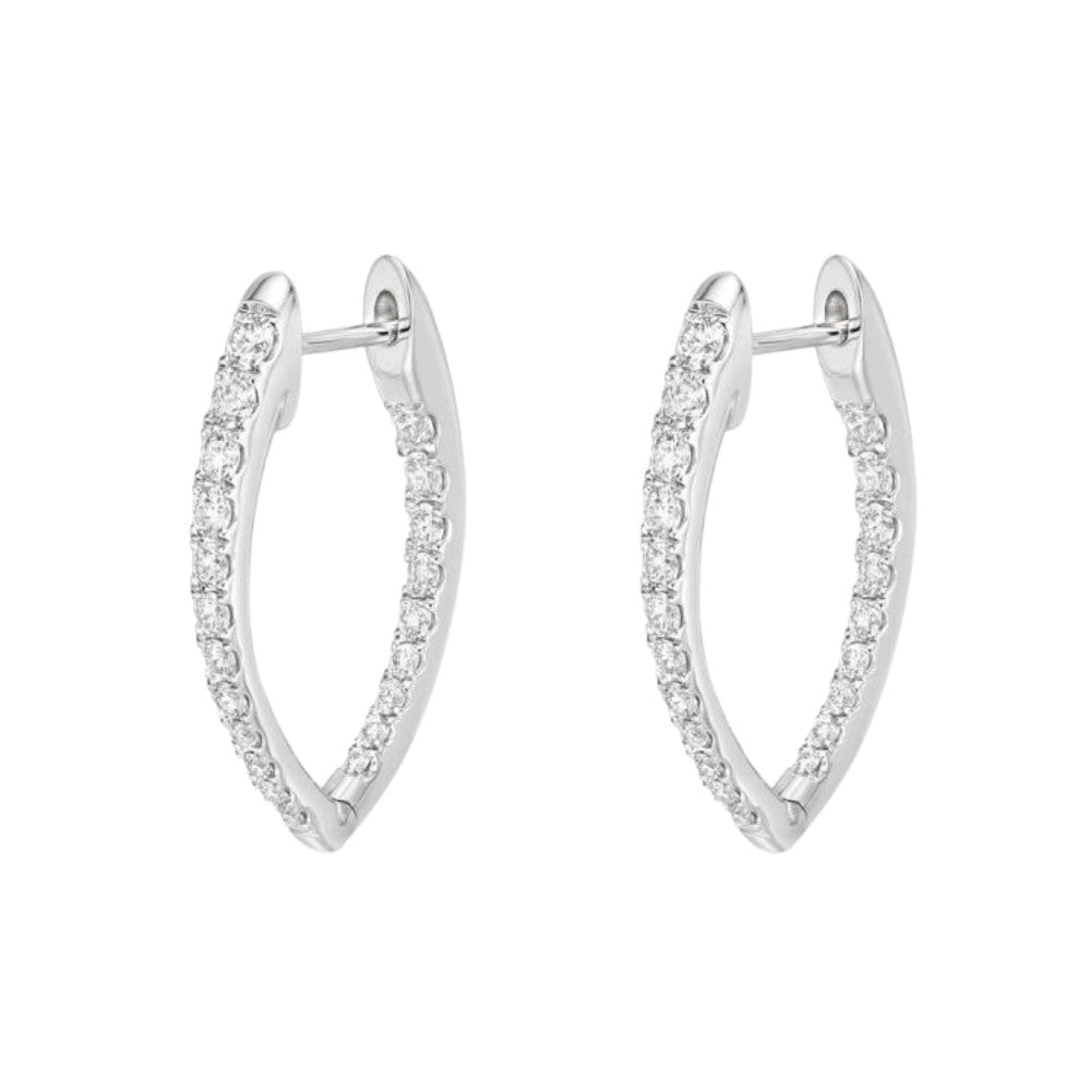 MEMOIRE 18K WHITE GOLD HOOPS EARRINGS Default Title