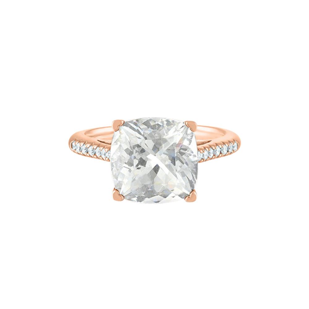 LISA NIK 18K Rose Gold Quartz Ring With Diamonds Default Title