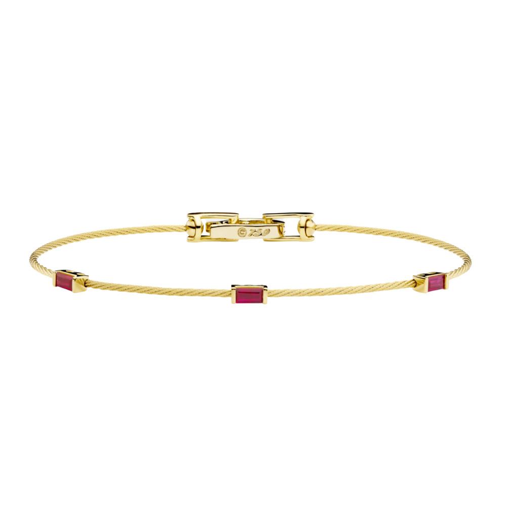 PAUL MORELLI Unity Wire Yellow Gold Bracelet With Ruby Baguettes Default Title
