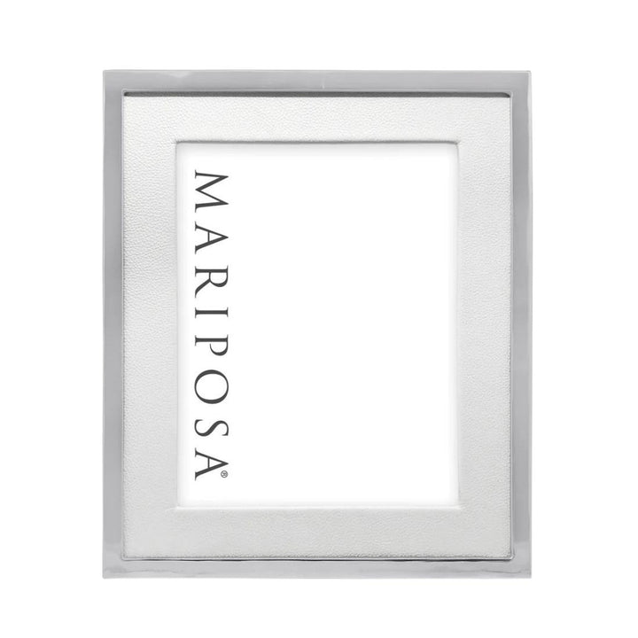 MARIPOSA White Leather And Metal Picture Frame Default Title